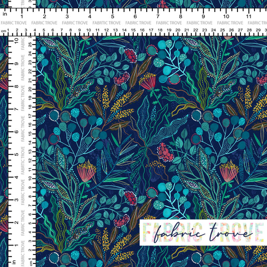 C100 - Abstract Wattle Navy