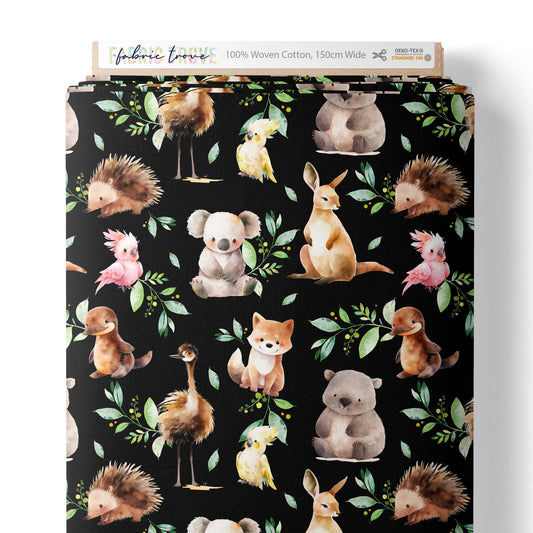 COTTON 100 - Aussie Critter Black