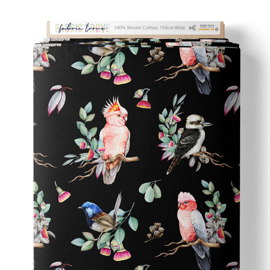 COTTON 100 - Aussie Wings Black