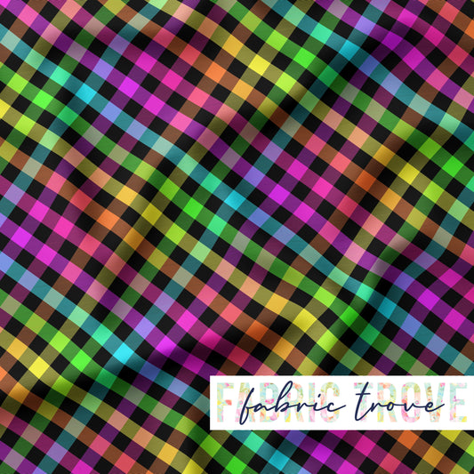 KNIT 95/5 - Bright Diagonal Check - 90cm Piece