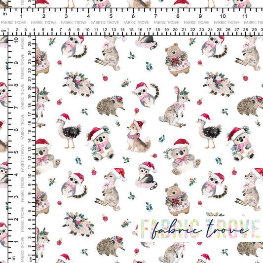 COTTON 100 - Bush Christmas Folk White