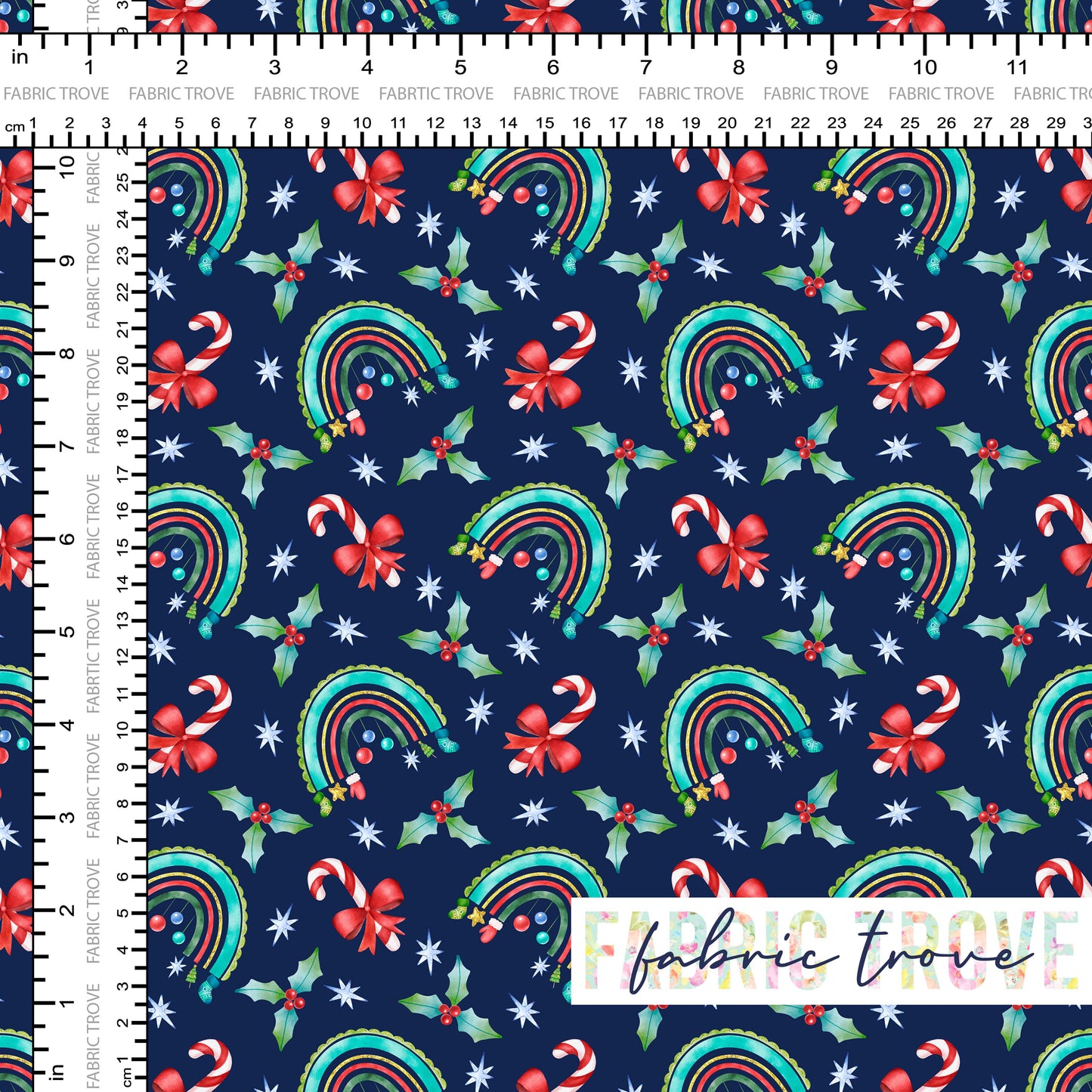 COTTON 100 - Christmas Bow Navy