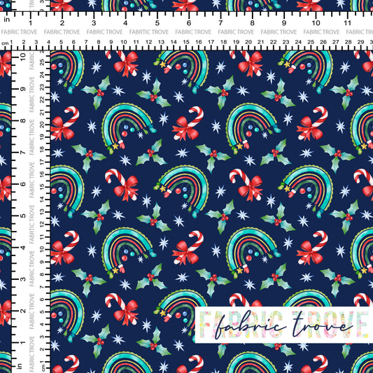 COTTON 100 - Christmas Bow Navy