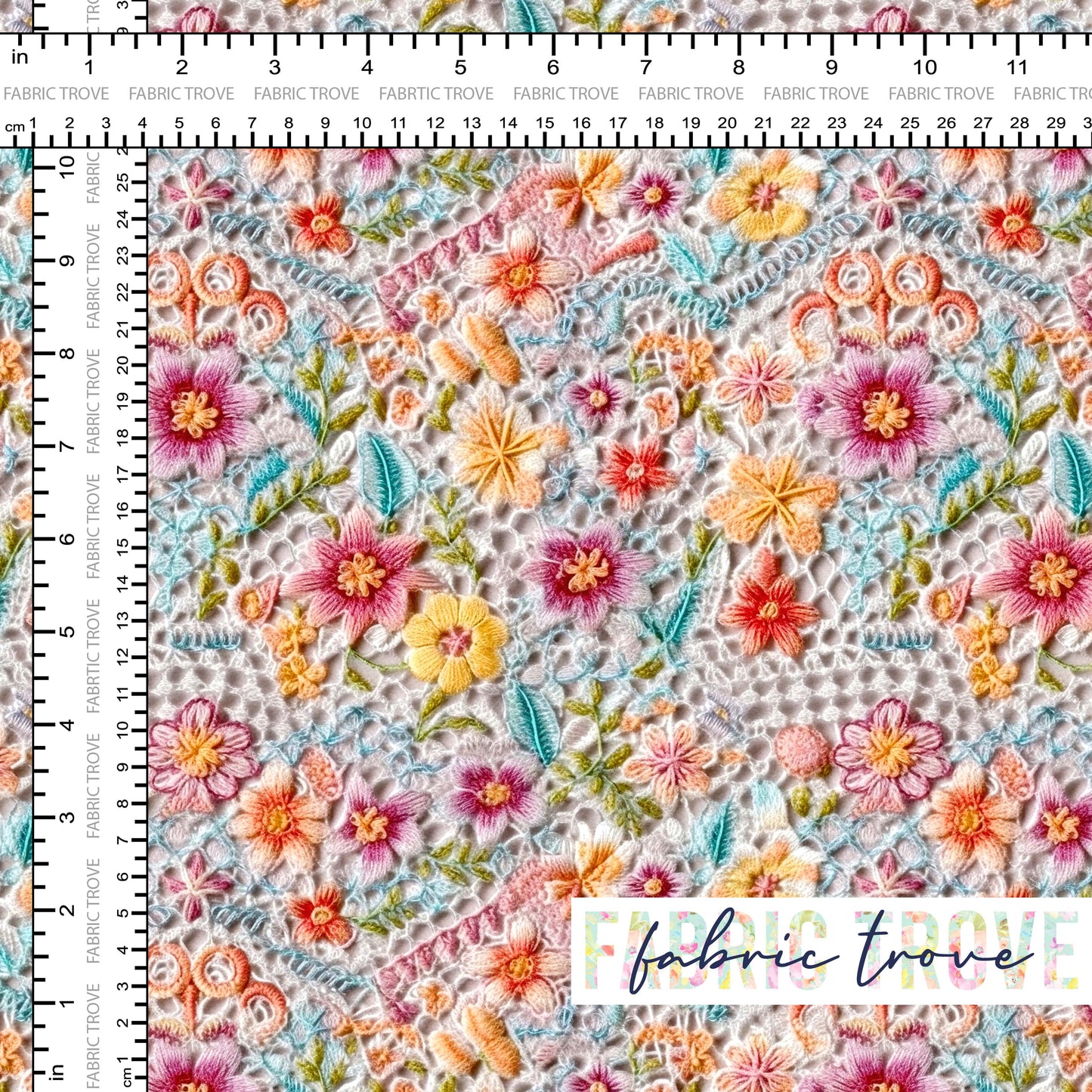 C100 - Faux Crochet Lace Flowers