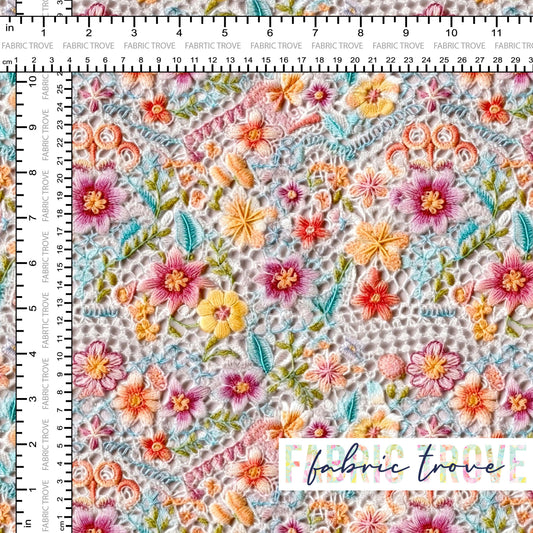 C100 - Faux Crochet Lace Flowers