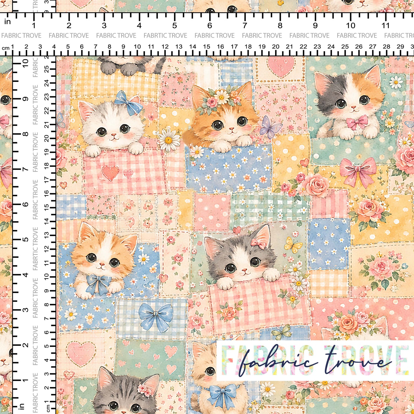 C100 - Faux Patchwork Kittens