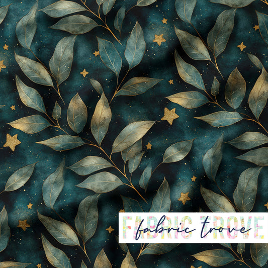 KNIT 95/5 - Gold Trim Leaves