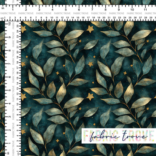 PO #Christmas - Gold Trim Leaves