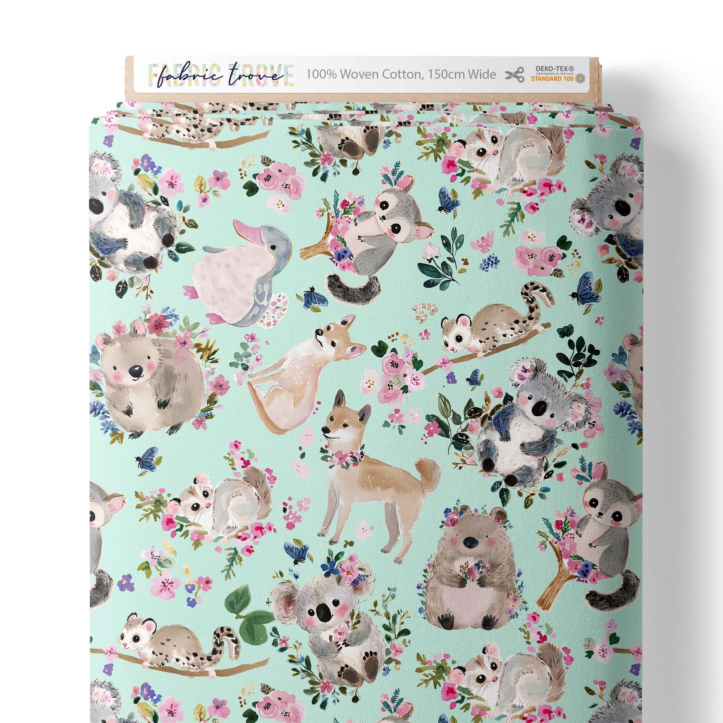 COTTON 100 - Pretty Aussie Critters Mint