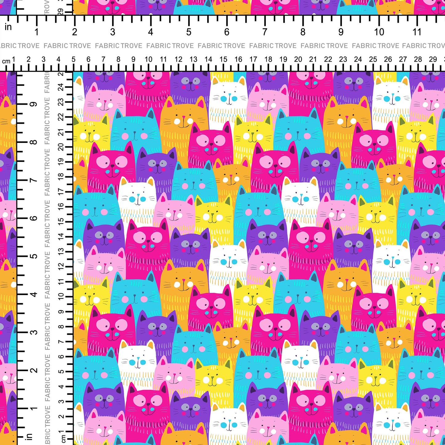 COTTON 100 - Rainbow Kitty