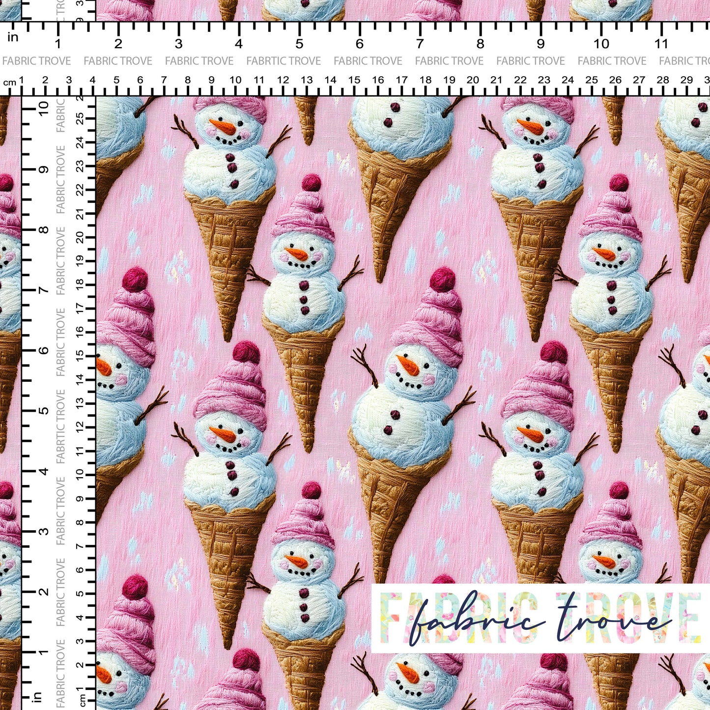 PO #Christmas - Snow Cones Faux Embroidery