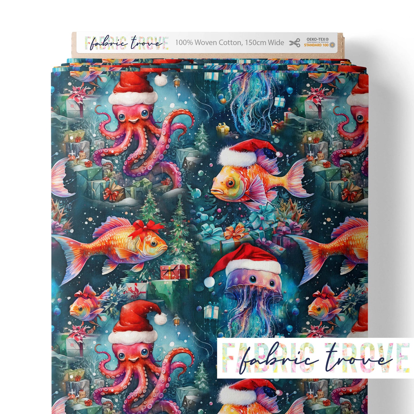 COTTON 100 - Under Water Christmas