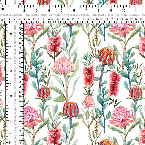 COTTON 100 - Warratah Dreams White