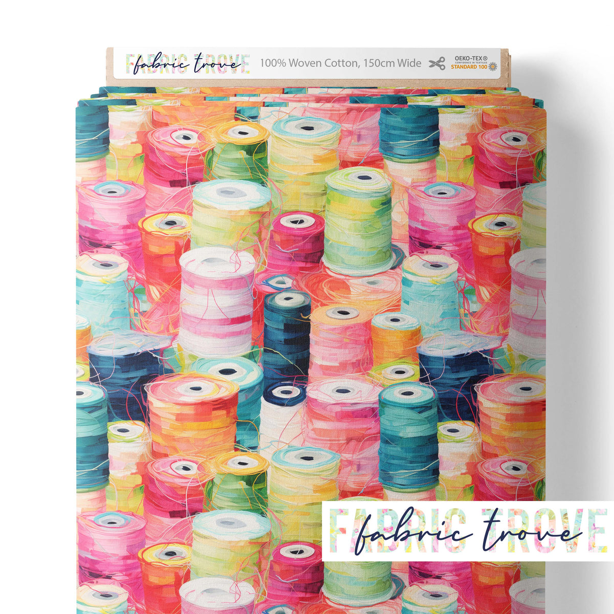 Abstract Threads Cotton Fabric 150cm | OEKO-TEX | Fabric Trove