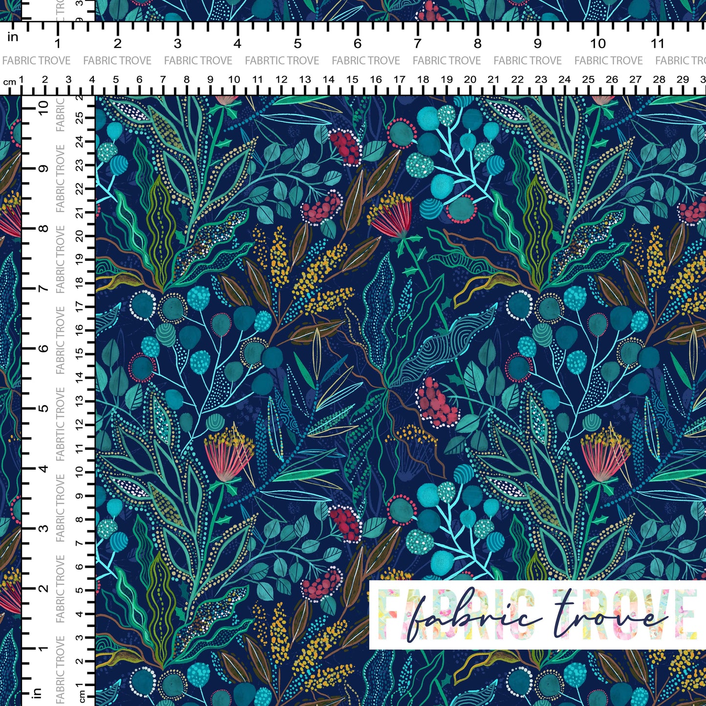 C100 - Abstract Wattle Navy