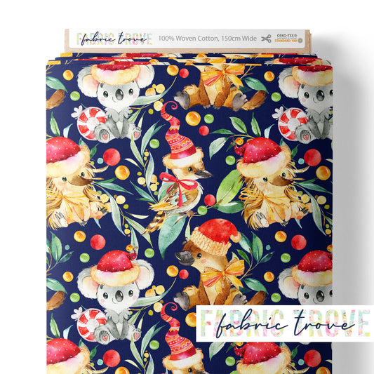 COTTON 100 - Aussie Christmas Navy