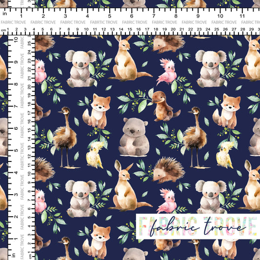 COTTON 100 - Aussie Critter Navy