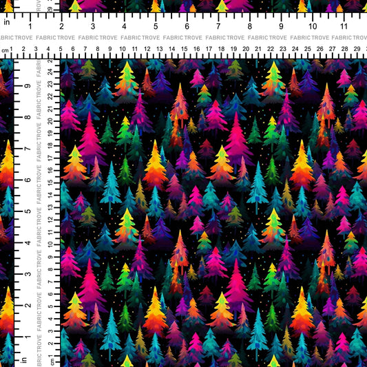 COTTON 100 - Bright Christmas Trees