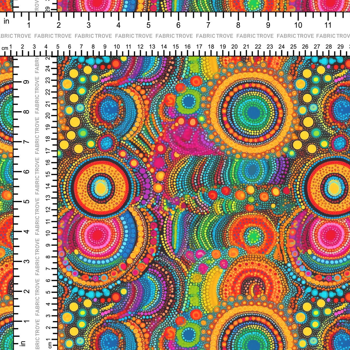 Bright Circle Cotton Fabric 150cm | OEKO-TEX | Fabric Trove