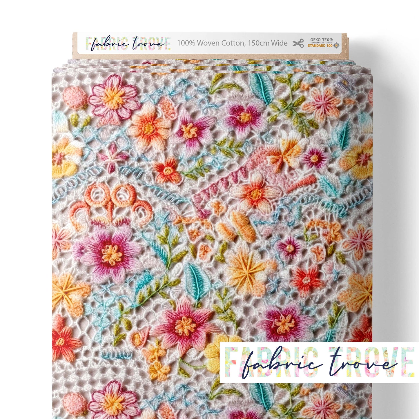 C100 - Faux Crochet Lace Flowers