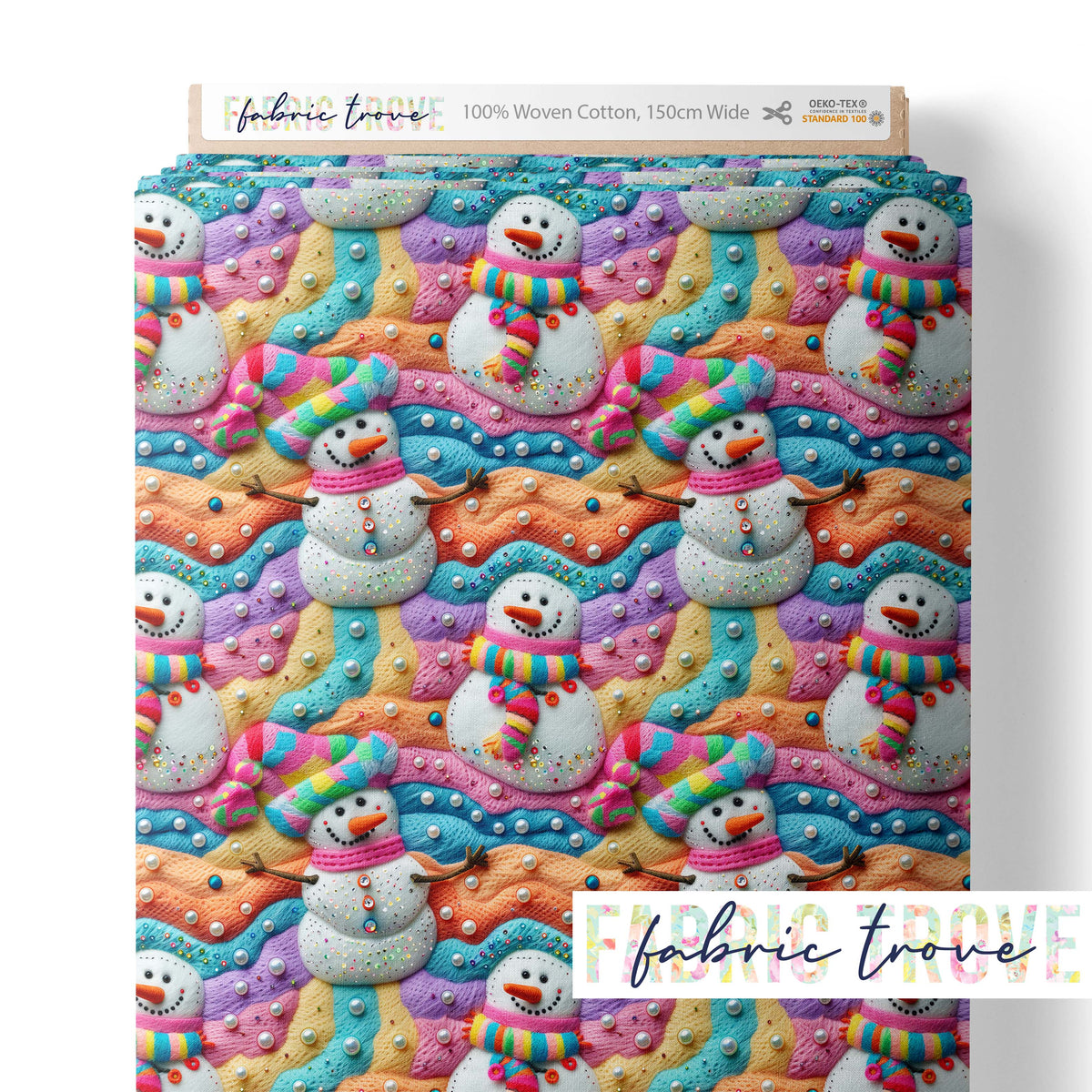 C100 - Faux Felted Rainbow Snowmen