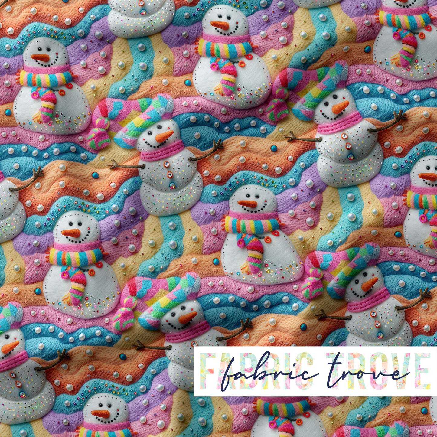 PO #Christmas - Faux Felted Rainbow Snowmen