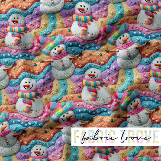 PO #Christmas - Faux Felted Rainbow Snowmen