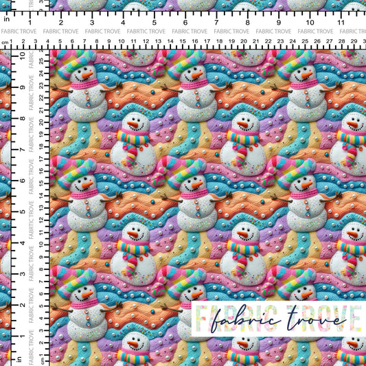 PO #Christmas - Faux Felted Rainbow Snowmen