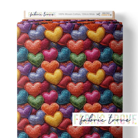 C100 - Faux Glitter Hearts