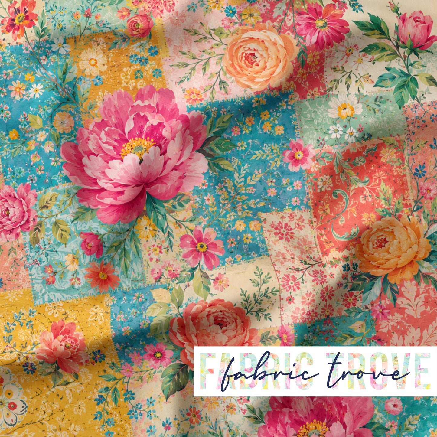 PO #56 - Faux Patchwork BoHo Floral