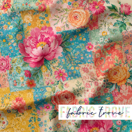 PO #56 - Faux Patchwork BoHo Floral