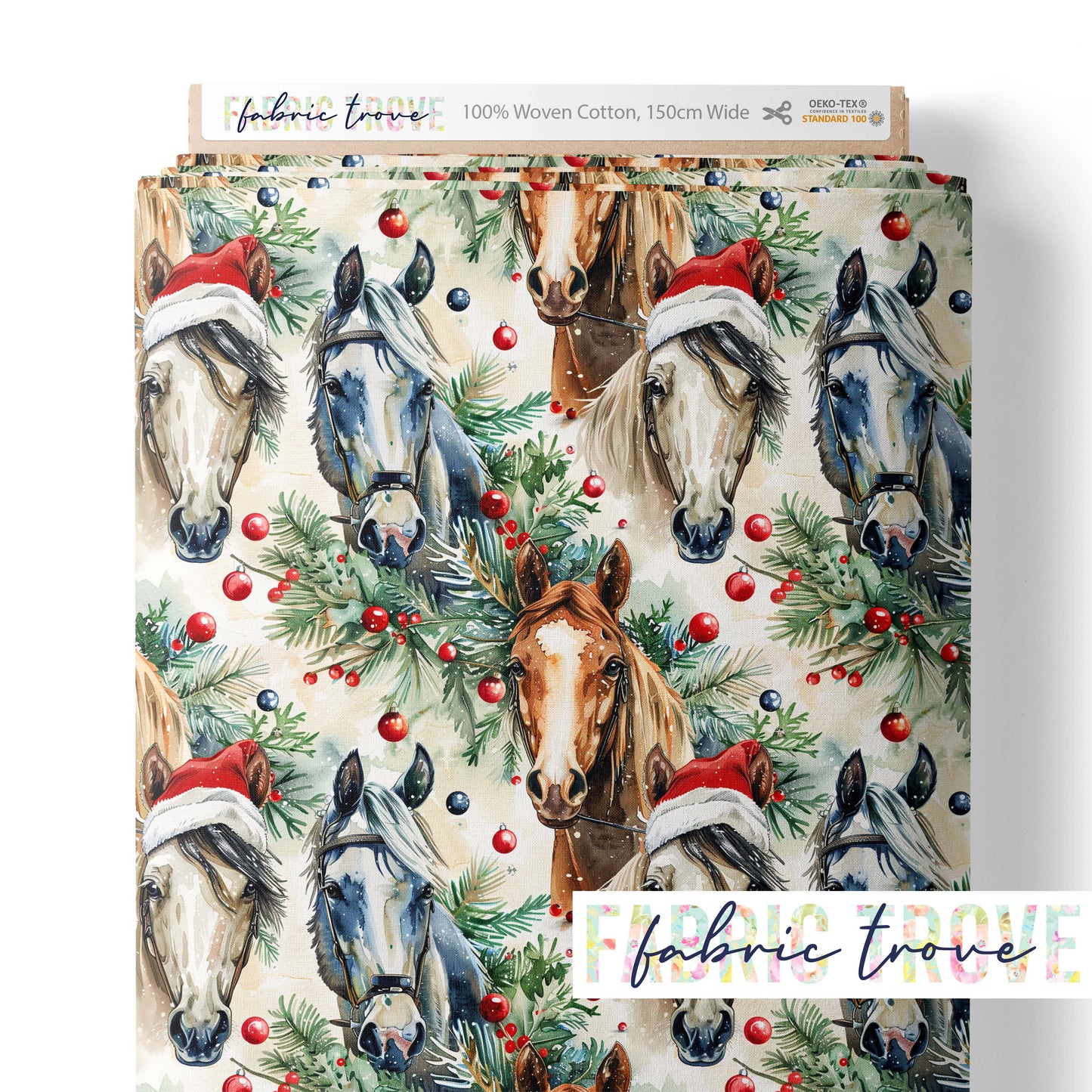 COTTON 100 - Merry Horses