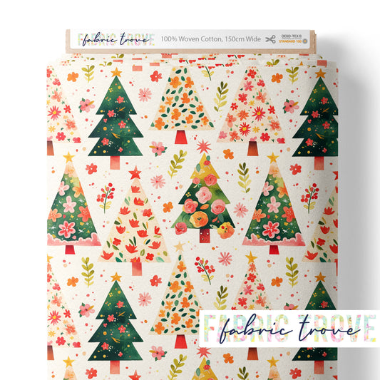 COTTON 100 - Patchwork Christmas Trees