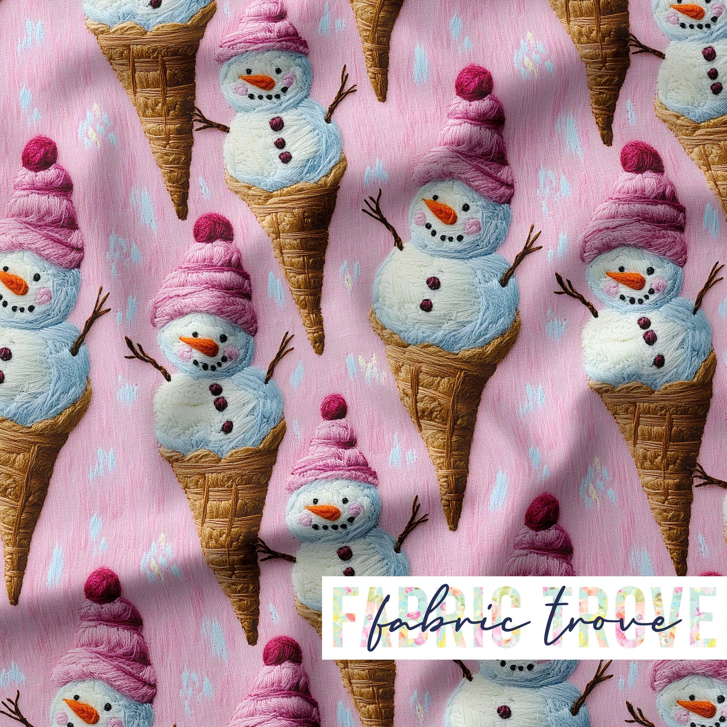 PO #Christmas - Snow Cones Faux Embroidery