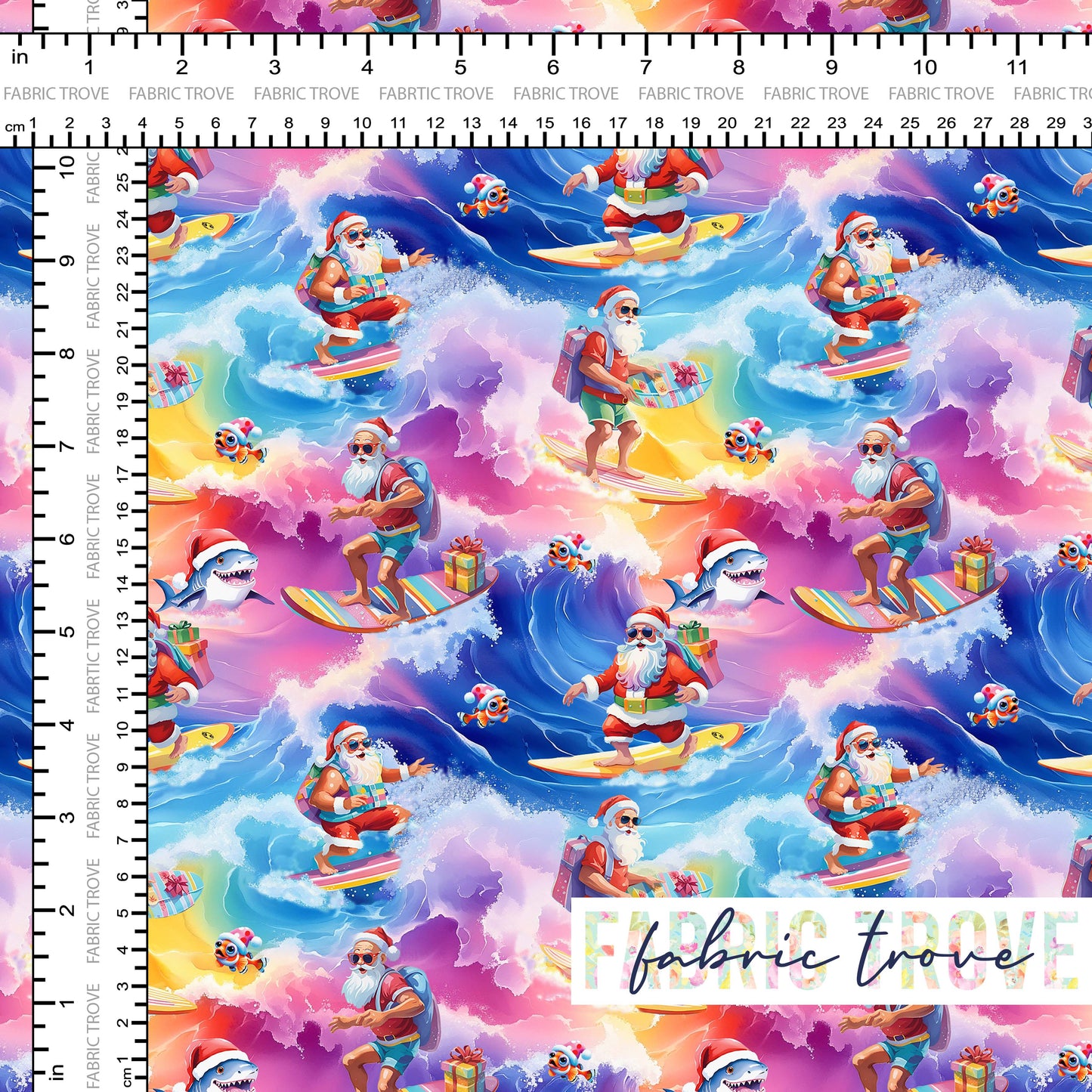 COTTON 100 - Surfing Santa