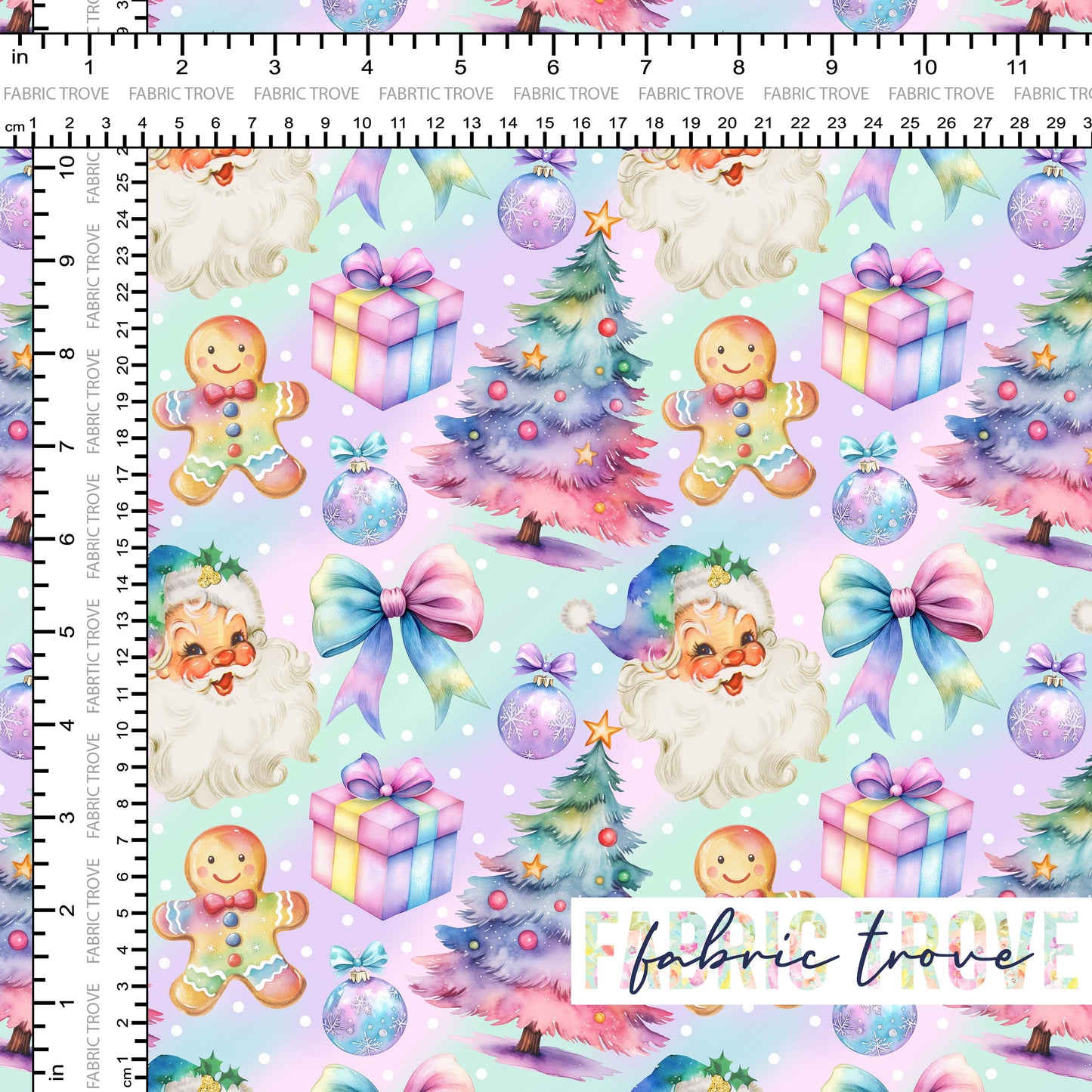 COTTON 100 - Vintage Christmas Rainbow