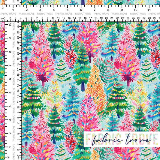 COTTON 100 - Watercolor Christmas Trees