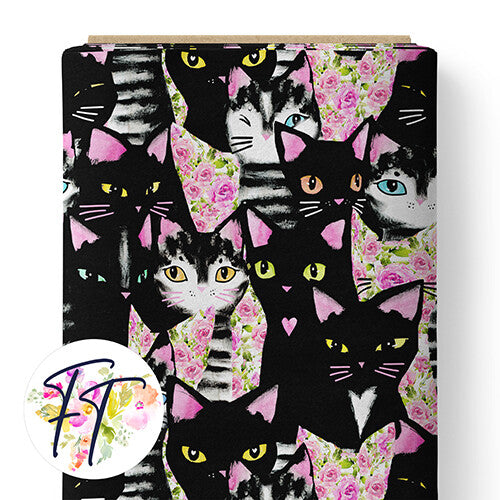 Black Cat Floral