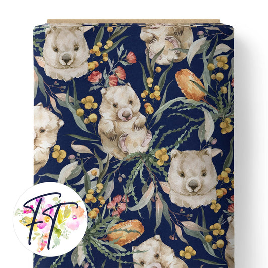 COTTON 100 - Wombat Dreams Navy